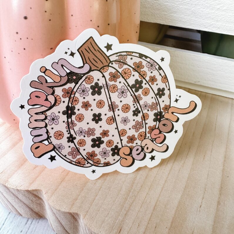 Funky Pumpkin Season Vinyl Sticker